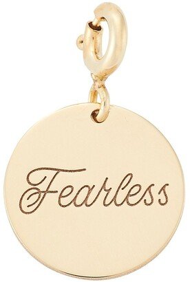 14K Yellow Gold 'Fearless' Disc Charm