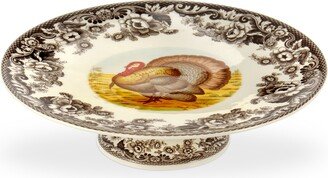 Woodland Turkey Footed Cake Plate