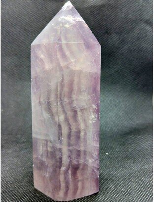 Lilac Fluorite Tower - Mica Crystal Point Large Polished Purple With Banding