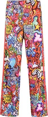 Graphic-Print Track Pants-AE