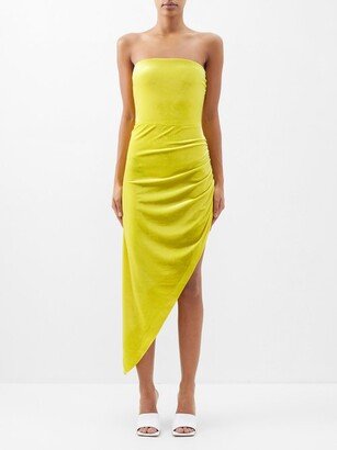 Bandeau Asymmetric Velvet Dress