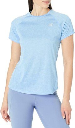 Impact Run Short Sleeve (Blue Haze Heather) Women's Clothing