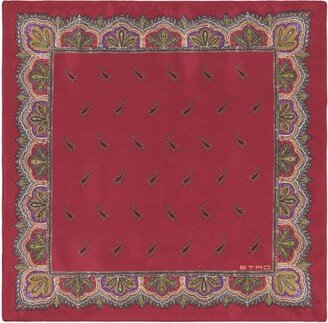 Paisley-Print Silk Scarf-AA