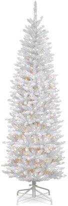 National Tree Company National Tree 6.5' Kingswood White Fir Hinged Pencil Tree with 250 Clear Lights