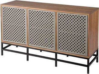 Moefra Modern 3 Door Media Cabinet Natural/Gray - Aiden Lane