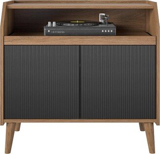 Magnolia Record Stand Walnut/Black