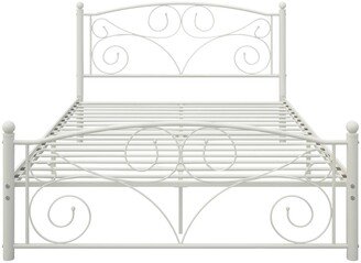 TONWIN Metal Bed Frame Bedstead with Headboard Footboard Flower Sturdy System