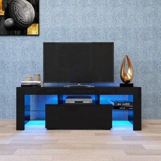 AOOLIVE 180 Wall Mounted Floating 80 TV Stand with 20 Color LEDs