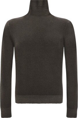 Long Seeved Roll-Neck Knitted Jumper-AA