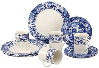 Blue Italian Brocato 12Pc Set