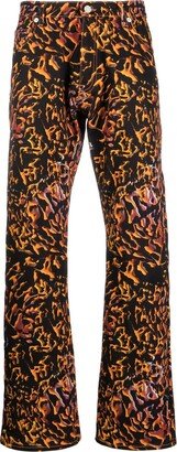 Palmer Abstract-Print Straight-Leg Trousers