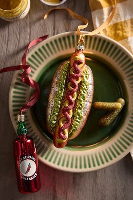 Hot Dog Glass Ornament