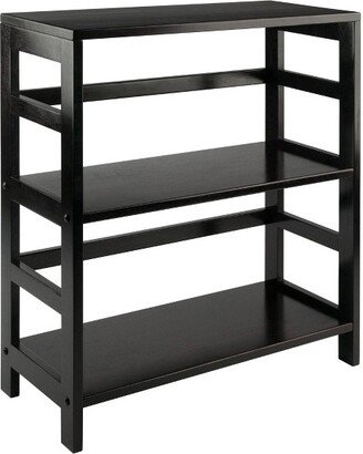 29.21 2 Tier Leo Shelf Storage or Bookshelf Wide Espresso Brown