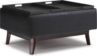 Small Ethan Tray Top Coffee Table Storage Ottoman Distressed - WyndenHall