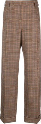 PT Torino Plaid-Check Wide-Leg Trousers