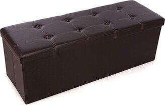 15 Storage Ottoman Cube / Footrest Stool / Puppy Step / Coffee Table, Holds Up to 660lbs ,Faux Leather