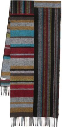Striped Fringed Scarf-AA