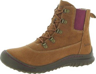 Woodstock Womens Suede Faux Fur Lined Combat & Lace-up Boots