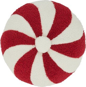Saro Lifestyle Holiday Cheer Candy Cane Poly Filled Throw Pillow