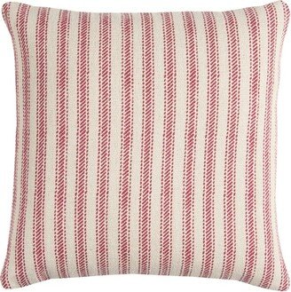 Red Natural Ticking Stripe Throw Pillow