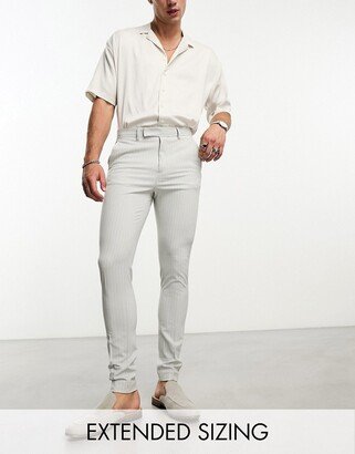 smart super skinny pants in gray pin stripe