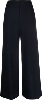 Wide-Leg High-Waist Wool Trousers