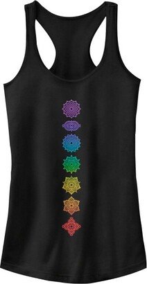 Juniors Womens Lost Gods Stacked Chakra Racerback Tank Top - Black - 2X Large