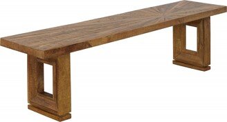 Somette Elias Midcentury Solid Mango Wood Rectangle Dining Bench