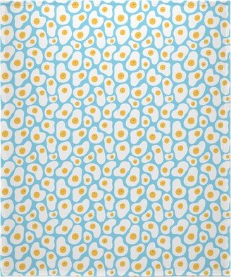 Fleece Photo Blankets: Cute Fried Eggs - Blue Blanket, Fleece, 50X60, Blue