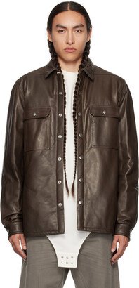 Brown Padded Leather Jacket