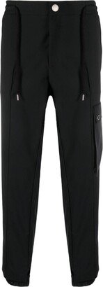 Drawstring-Waist Straight-Leg Trousers-AN