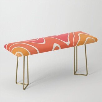 Retro 70s Abstract Liquid Pattern Benches