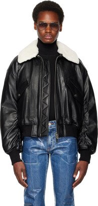 Black Zip Faux-Leather Jacket