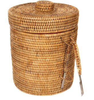 Artifacts Rattan Ice Bucket with Tongs