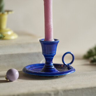 Colorful Enamel Candlestick Holder with Handle