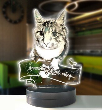 Custom Cat Photo Lamp, Memorial Pet Lover Gifts, 3D Led Night Light, Desk Lamp