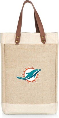 NFL Miami Dolphins Pinot Jute Insulated Wine Bag - Beige