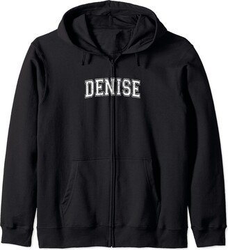 70s Vintage Name Denise Gift Varsity Style Personalized Name Classic Denise Zip Hoodie