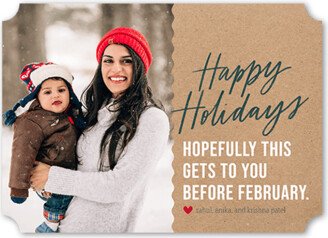 Holiday Cards: Funny Frame Holiday Card, Beige, 5X7, Holiday, Pearl Shimmer Cardstock, Ticket