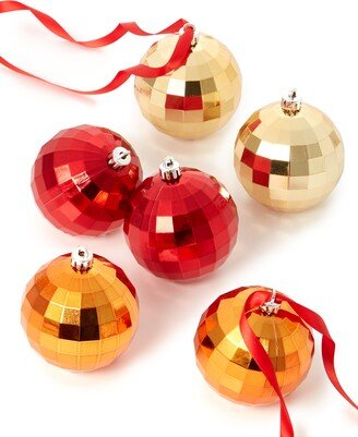 Christmas Cheer Diamond Ball Ornaments, Set of 6, Created for Macy's