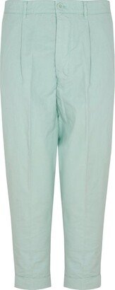 Tapered Leg Turn-Up Cuffs Trousers