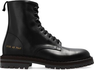 Lace-Up Side-Zipped Combat Boots