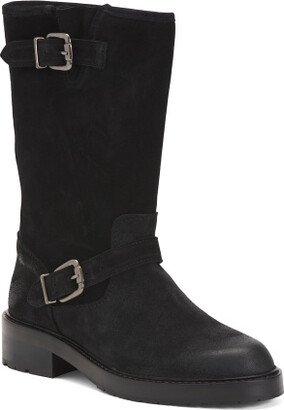 Suede Combat Boots for Women