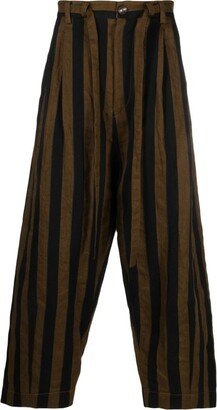 Tapered-Leg Striped Trousers