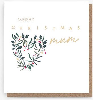 Selfridges Edit Merry Christmas Mum Paper Christmas Card 14.6cm x 14cm