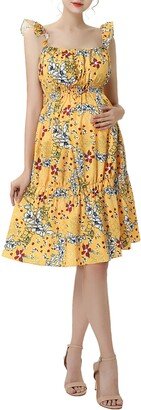 Jamie Floral Ruffle Strap Maternity Sundress