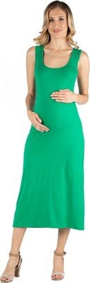 24seven Comfort Apparel Scoop Neck Maxi Masternity Dress--3X