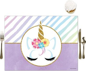 Big Dot Of Happiness Rainbow Unicorn - Party Table Decorations Magical Unicorn Party Placemats 16 Ct