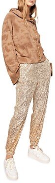 Annunzare Tech Fabric Sequin Jogger Pants