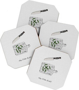 Orara Studio Chop It Kitchen Quote Coaster Set